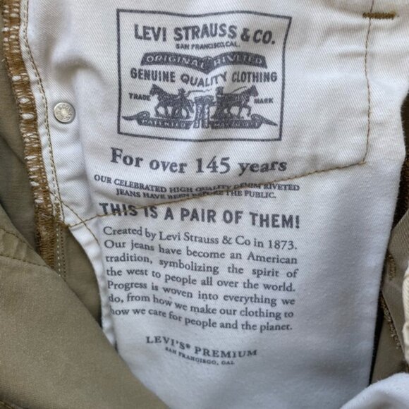 Levis Jeans Men's 511 Button Fly Straight Leg Khaki Denim 33x34 - Picture 7 of 12